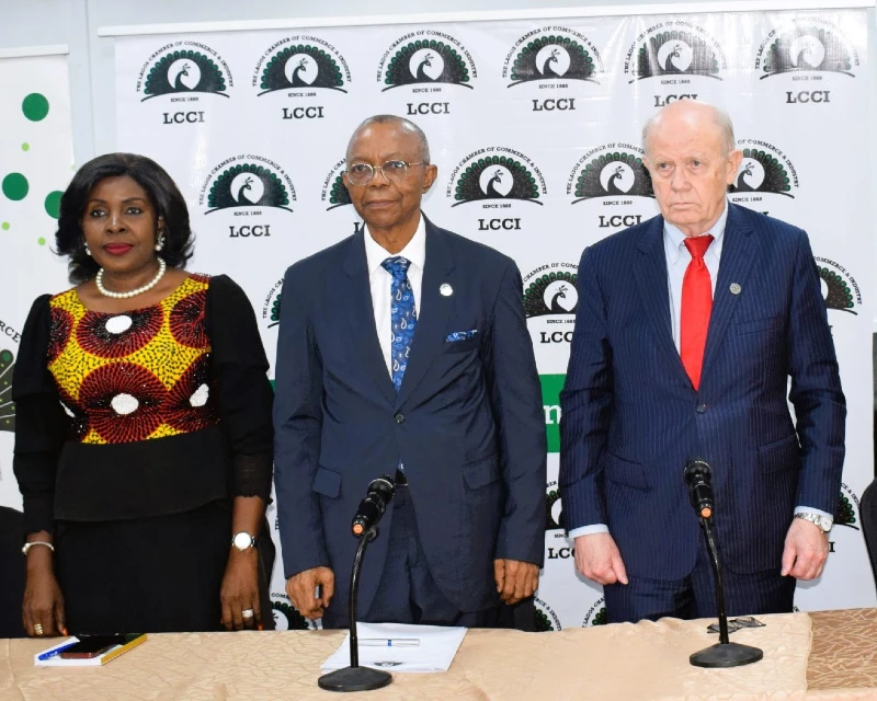 LCCI executives standing together at a business forum, symbolizing international trade collaboration