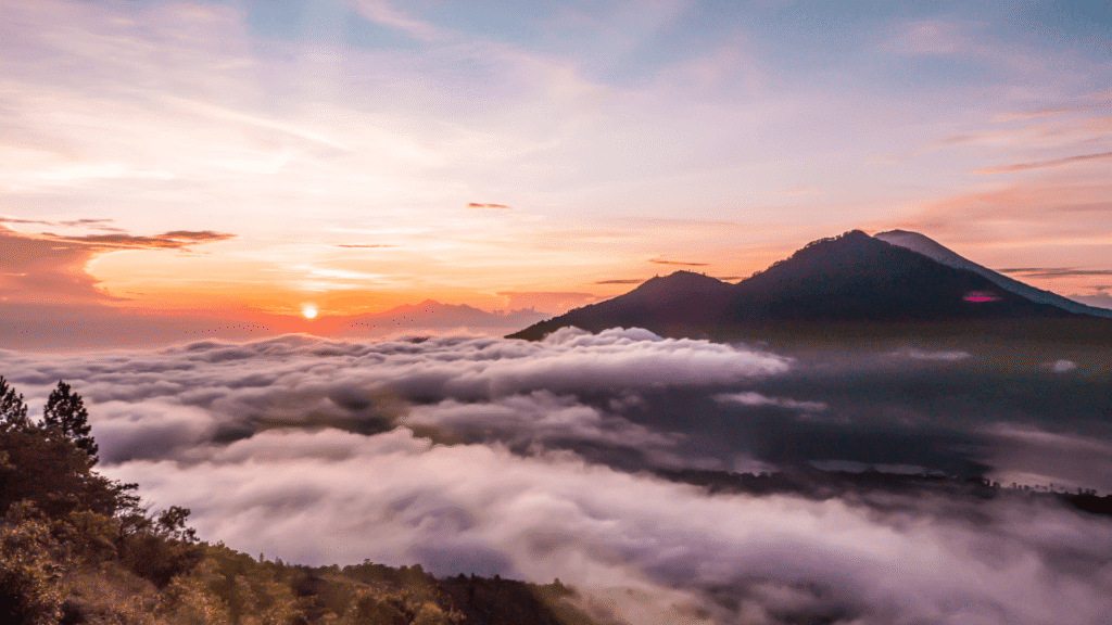 Mount Batur sunrise Bali Indonesia - where Nigeria can visit in Bali