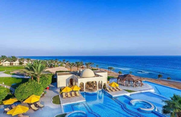"Luxurious beachfront villa with a private pool overlooking the Red Sea, offering an exclusive Egyptian Romantic Adventure at www.leryhago.com."